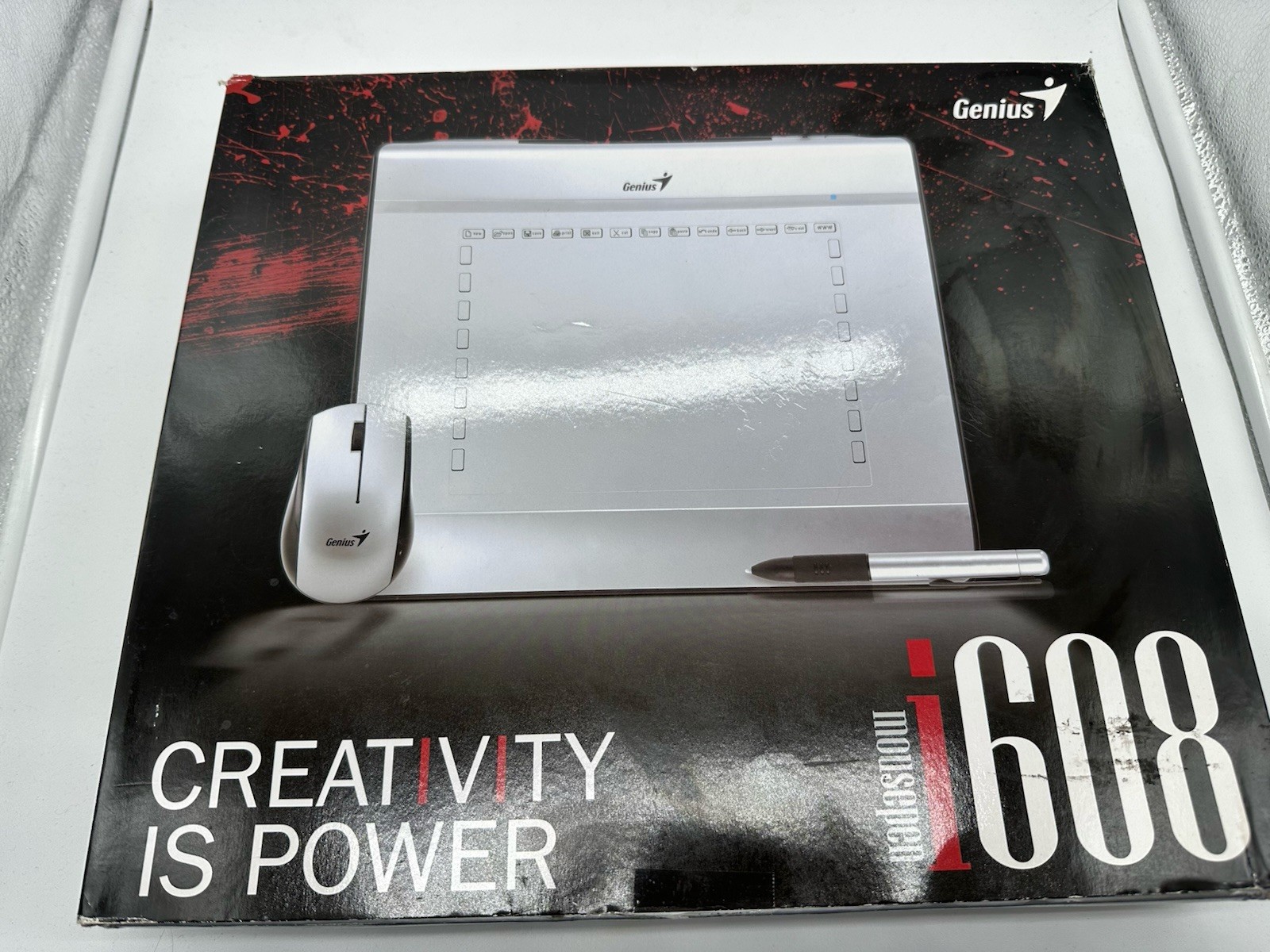 Genius MousePen i608X Pen Tablet - Silver 8x6" Tablet with Mouse & Stylus Pen