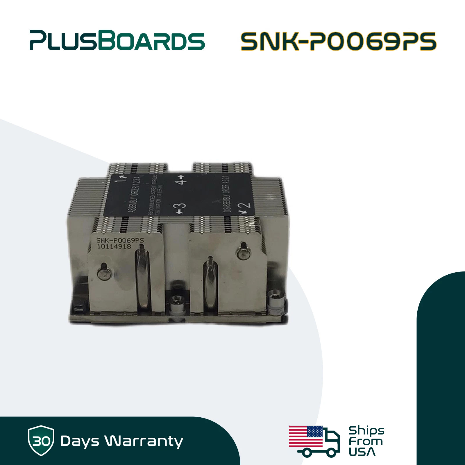 Supermicro 1.5U CPU Passive Heatsink LGA 3647-0 Narrow Mounting Mechanism ILM