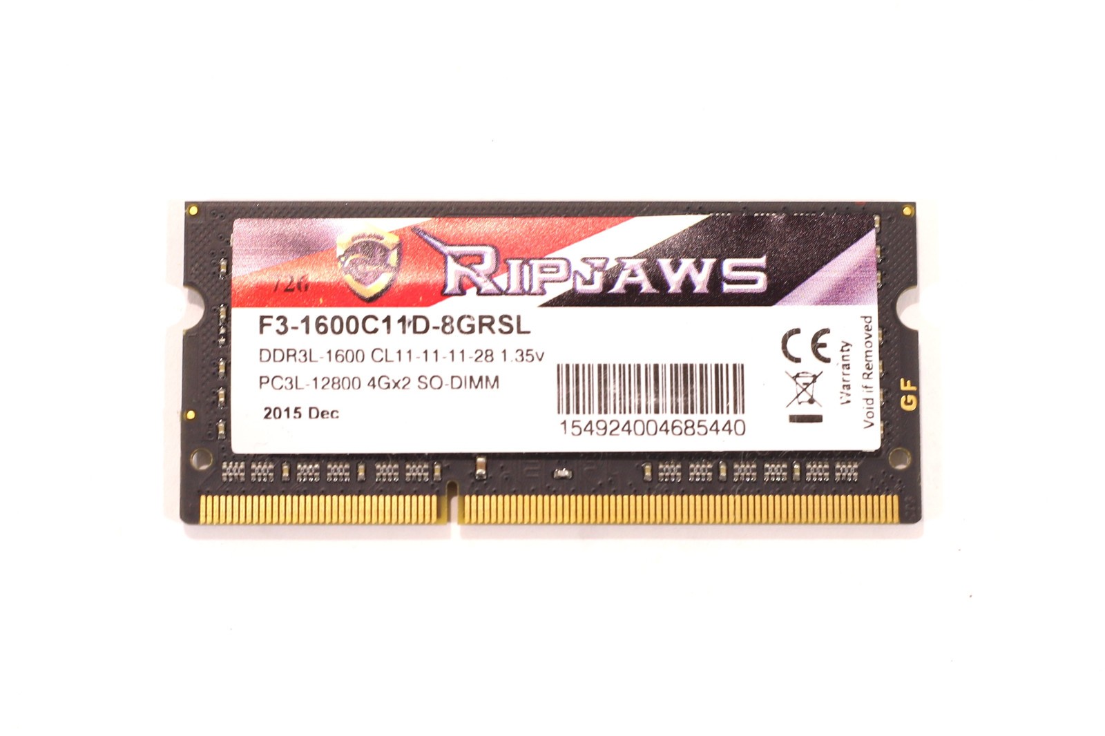 G.Skill 4GB 2Rx4 PC3-12800 DDR3L-1600 Laptop Memory P/N: F3-1600C11D-8GRSL