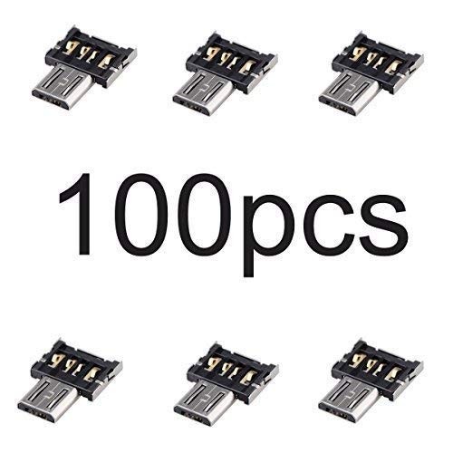 100 Pack Micro USB OTG Adapter Micro USB to USB 2.0 Female Ultra Mini Size Co...