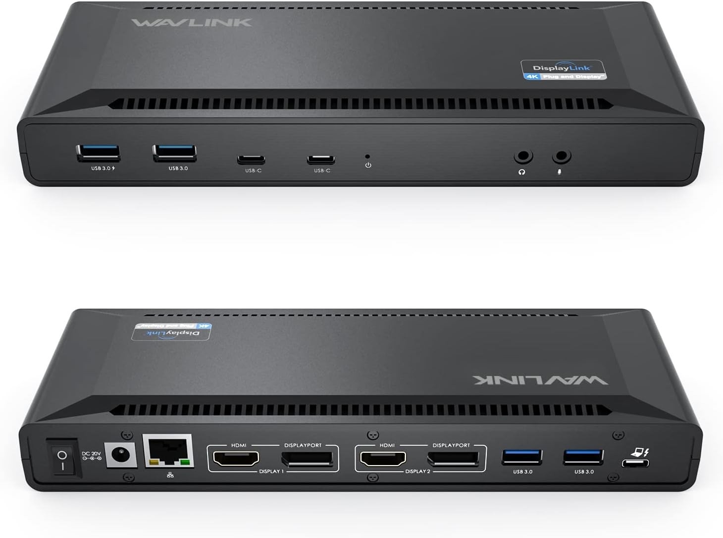 WAVLINK WL-UG69PD2 USB-C Triple Display Docking Station 100W PD 4K No AC Adapter