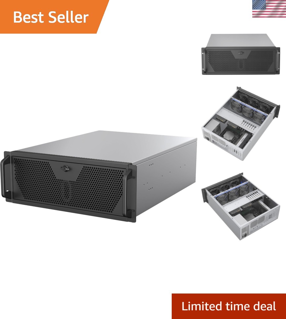 4U Rackmount Server Chassis | Supports up to 2 x 3.5 HDD & 4 x 2.5 SSD | E-AT...