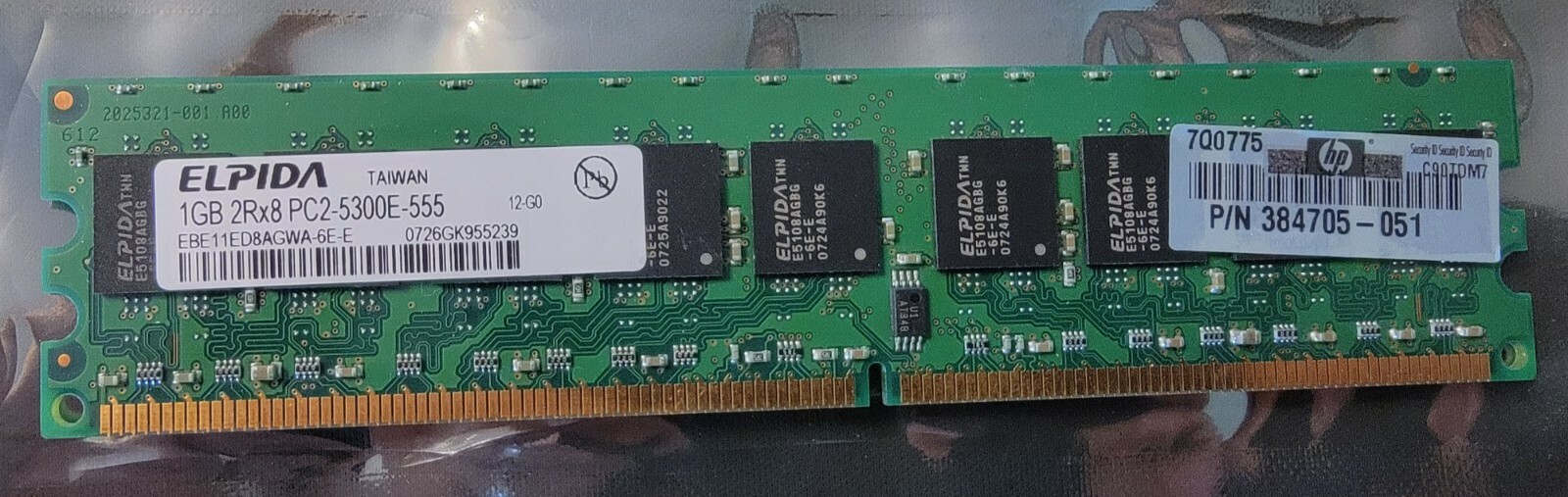 4GB Kit 4x 1GB Elpida DDR2 667MHz PC2-5300 Desktop RAM Memory HP 384705-001