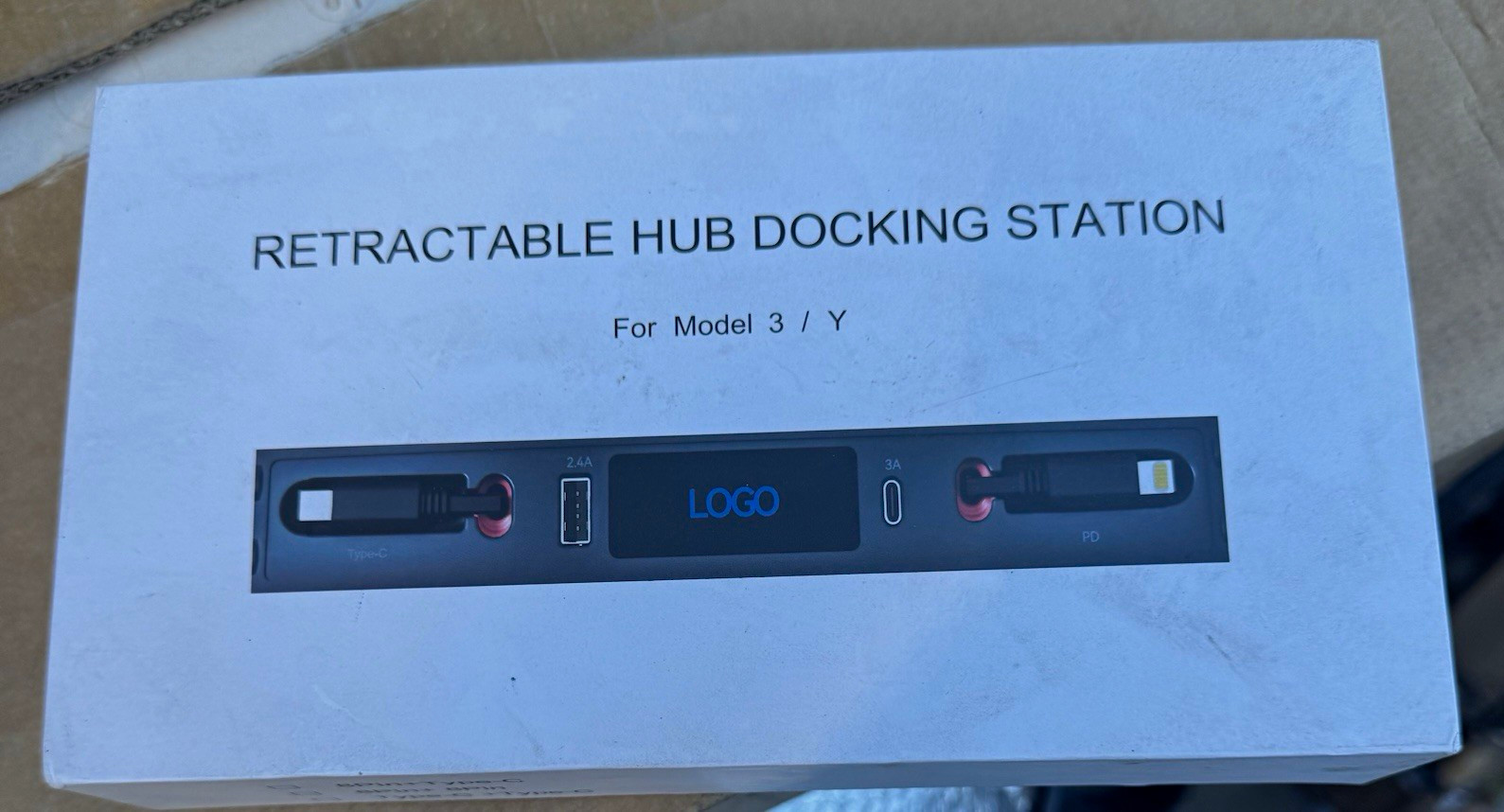 Retractable USB-C Hub Docking Station for Tesla Model 3/Y USB-C/USB-A PT-TSL-2