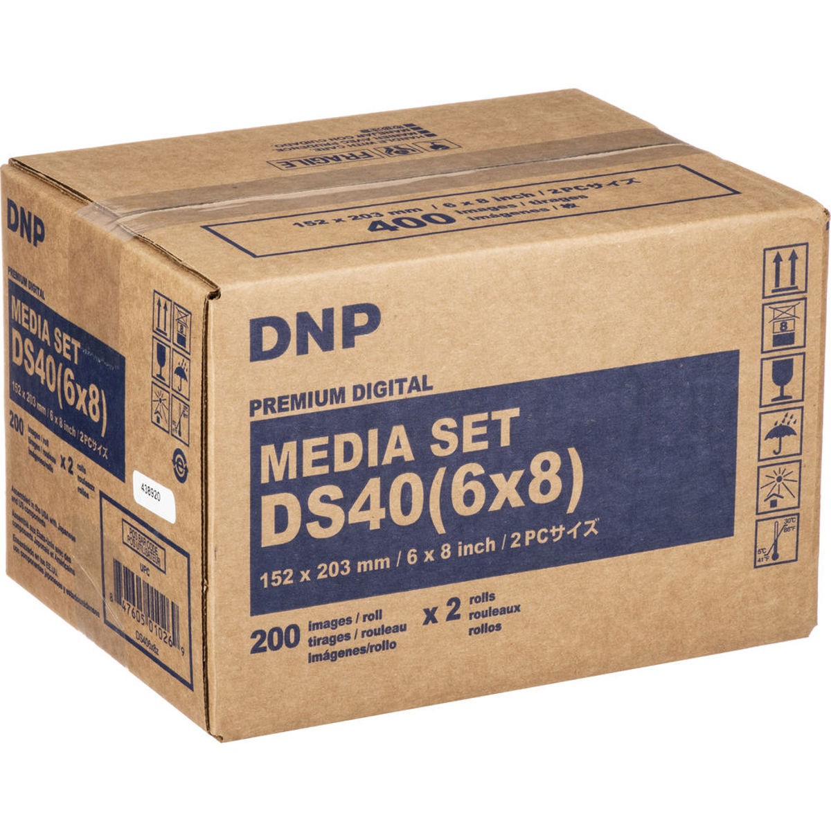 DNP DS40 6x8" Dyesub Printer Paper, 400 Glossy Prints