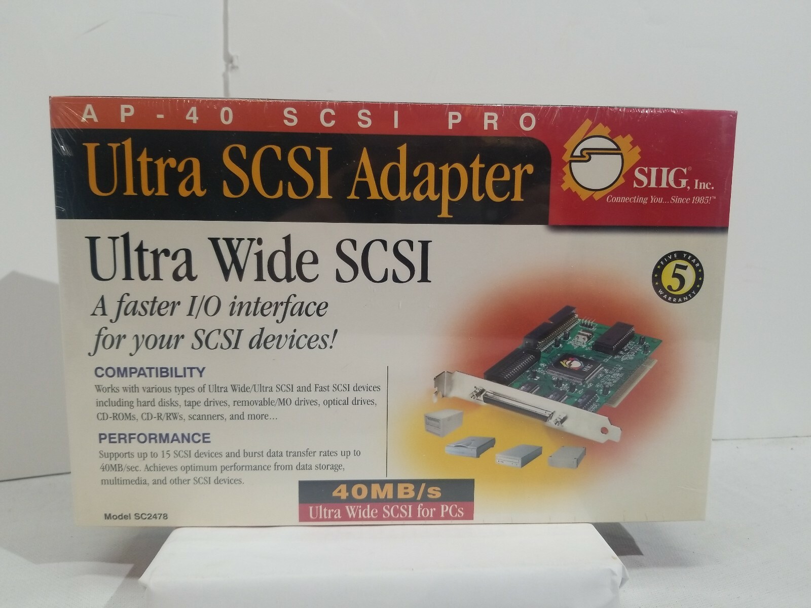 SIIG INC. ULTRA SCSI ADAPTER AP-40 40MB/S BRAND NEW IN BOX