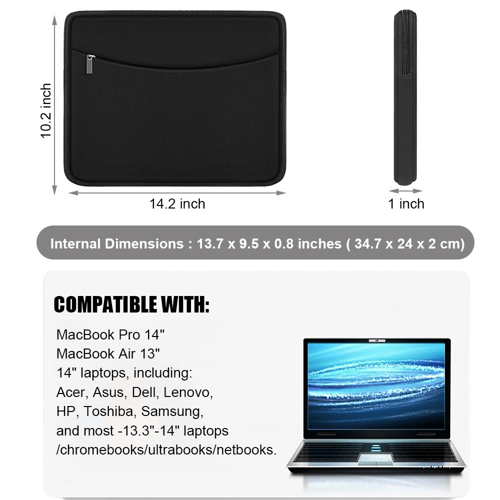 14"/16" Laptop Sleeve Case Carrying Bag Pouch Macbook Air Pro Lenovo Dell HP