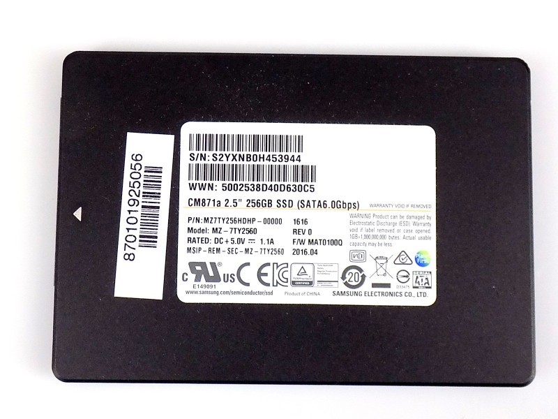 256GB Samsung CM871a SATA 6.0Gbps SSD 2.5" MZ7TY256HDHP-00000 MZ-7TY2560