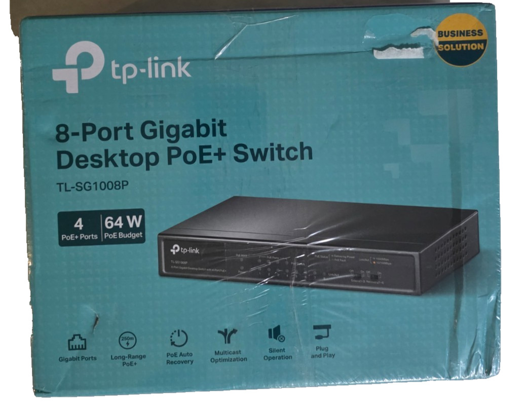 TP-Link TL-SG1008P 8-Port Gigabit Ethernet 1000Mbps Desktop Switch, 4 PoE Ports