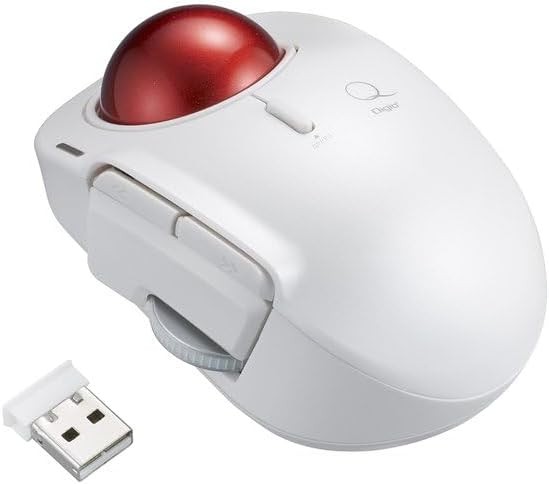 Digio2 Trackball Mouse Small Wireless 5Button Laser Type Index Finger White