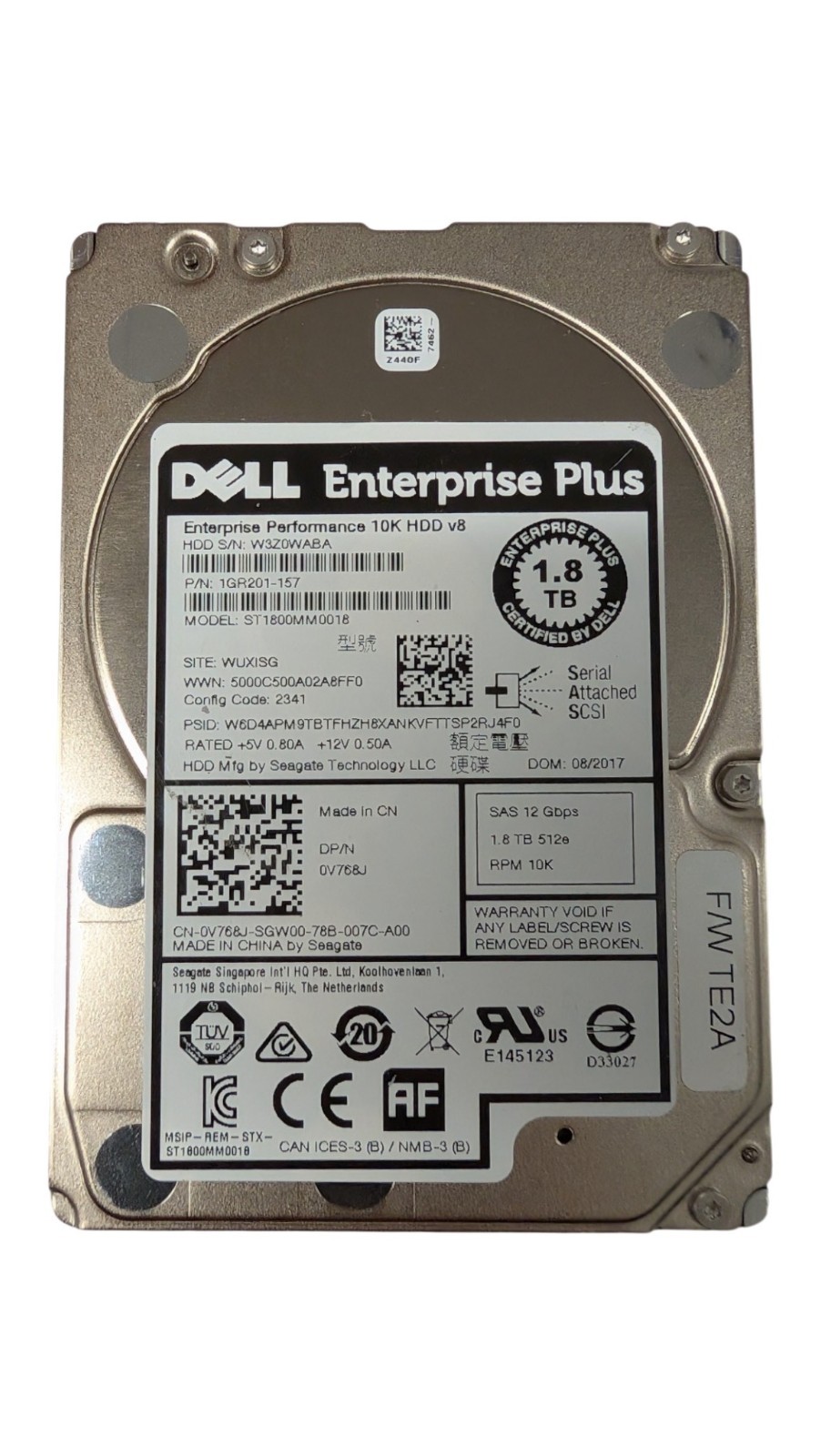Dell ST1800MM0018 1.8TB 10K SAS 12Gbps 512e 2.5” Hard Drive - V768J