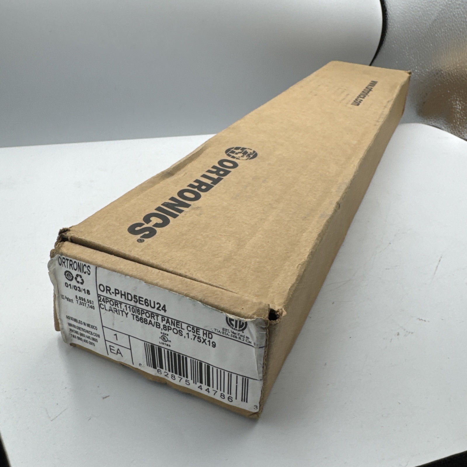 Ortronics Clarity Patch Panel 24 Cat 5e RJ-45 Ports 1U Rackmount 19 in