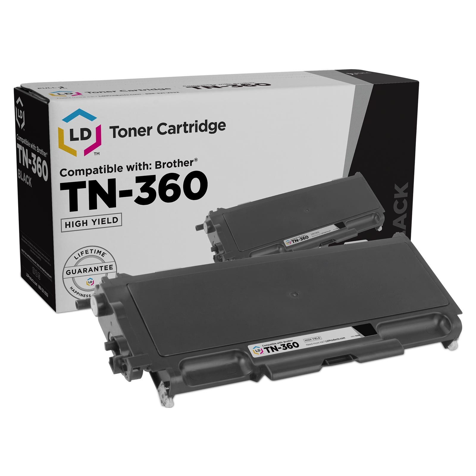 LD TN360 Black Laser Toner Cartridge for Brother HL-2150N DCP-7045N MFC-7345DN