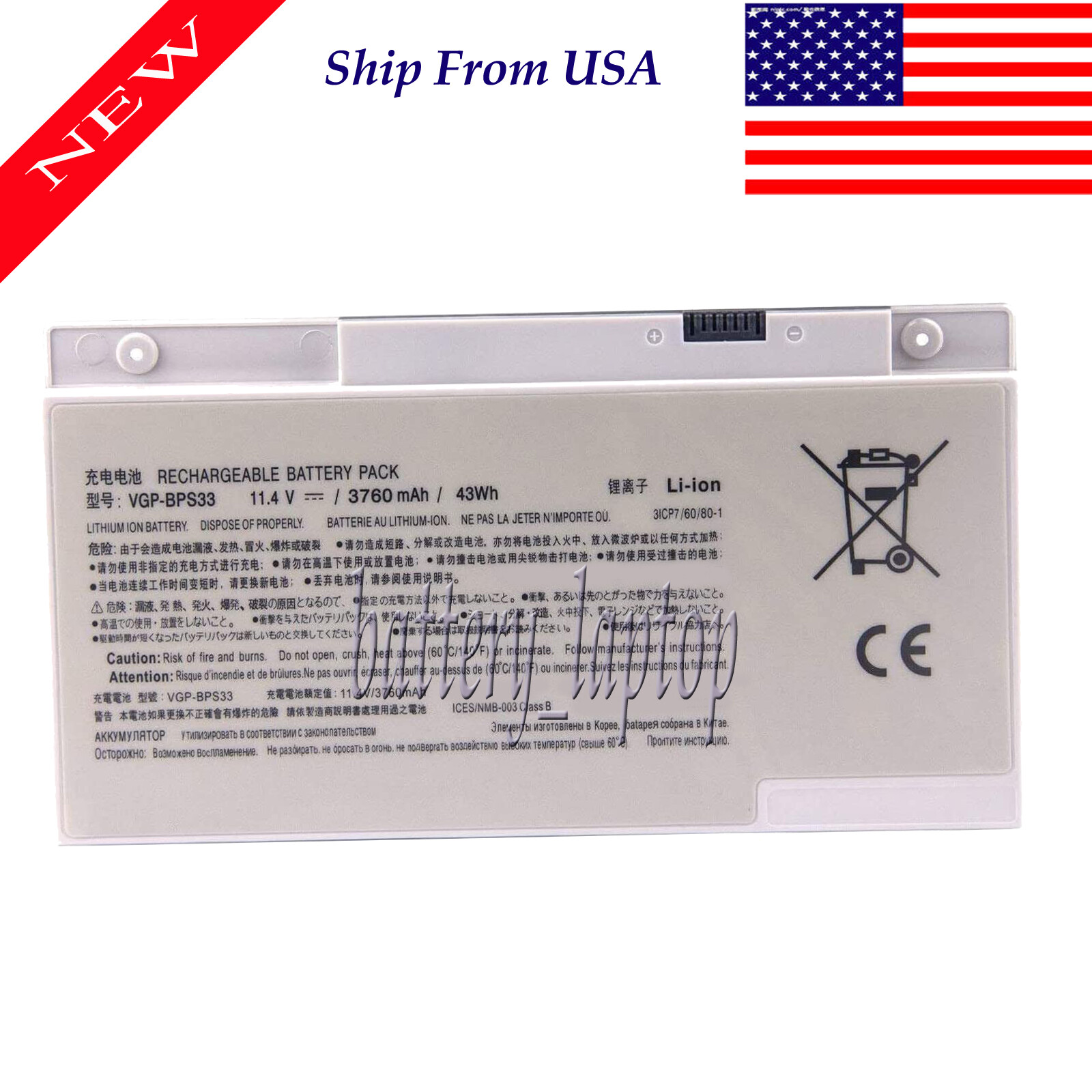 New VGP-BPS33 BPS33 Battery for Sony VAIO SVT14122PXS SVT15117CXS SVT15115CXS