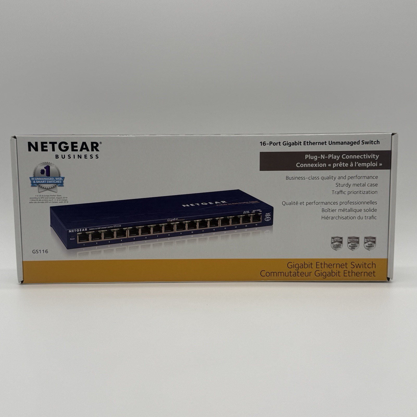 NETGEAR GS116 16 Port Gigabit Unmanaged Switch NEW Open Box