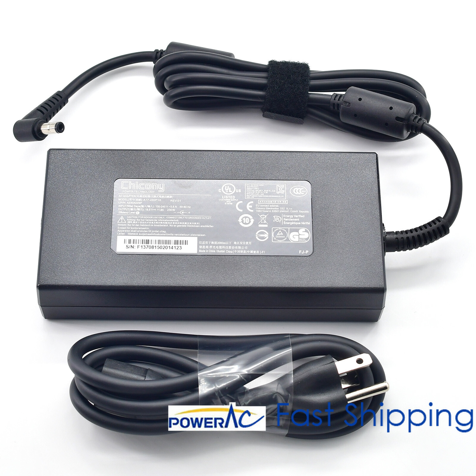 Genuine Chicony 230W Charger for CyberPowerPC Tracer V Edge I17E 350 5.5*2.5mm