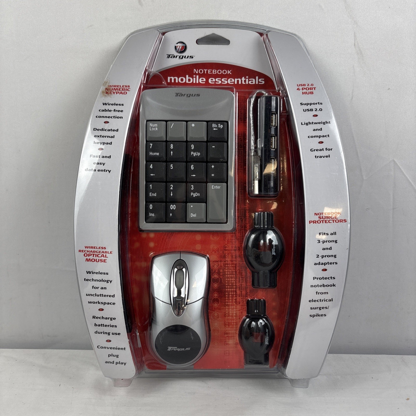 Targus Notebook Mobile Essentials Numeric Keypad Wireless Mouse 4-Port Hub New 