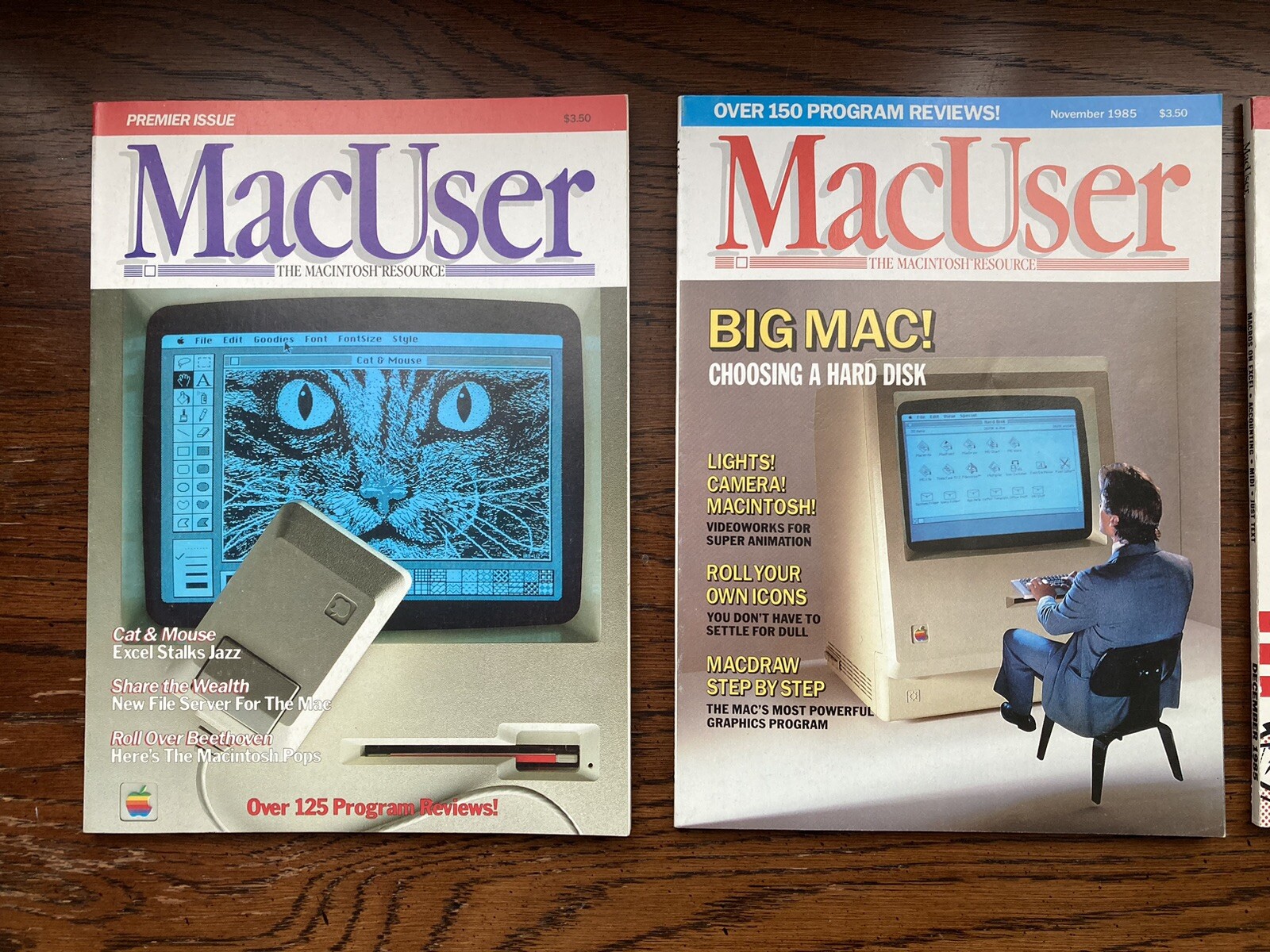 MacUser Magazine Lot,  First 4-Premier Issue October 1985, + 11/85, 12/85, 1/86