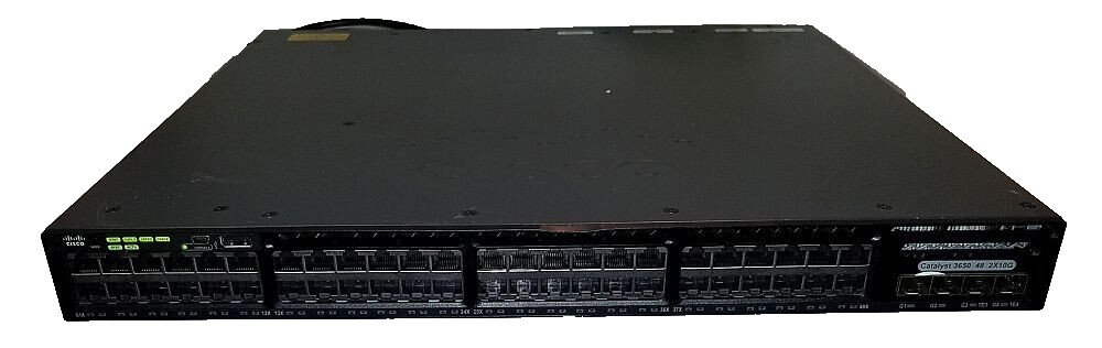 Cisco Catalyst 3650 WS C3650 48PD 48 Port 2x10G PoE+ Switch 2x PSU 3x Fans Used