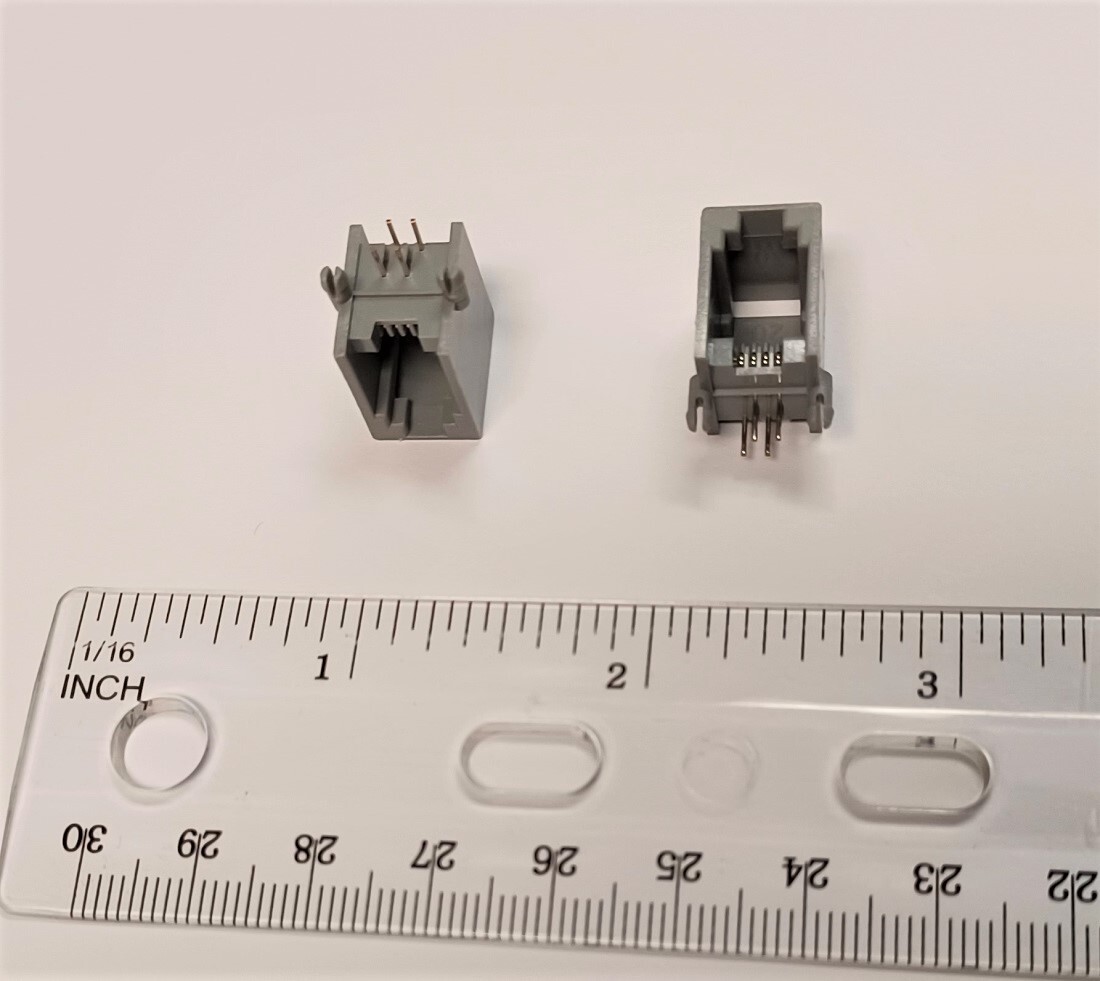 2 pcs RJ-9 4P4C 4-Pin Telephone Handset Socket Connector, PCB Mount, RJ-10 RJ-22
