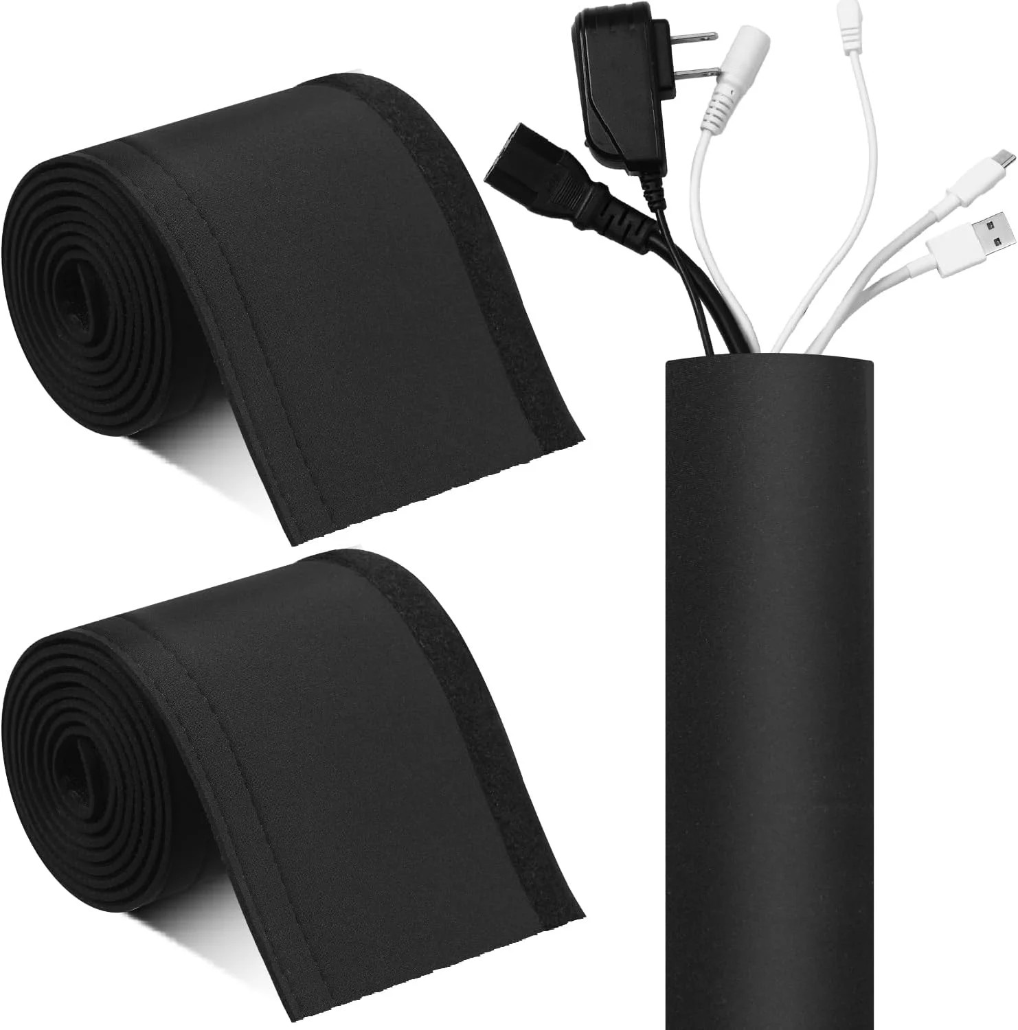 Poen 2 Rolls 60 Inch Cable Management Sleeve Trolling Motor Cable Sleeve Neopren