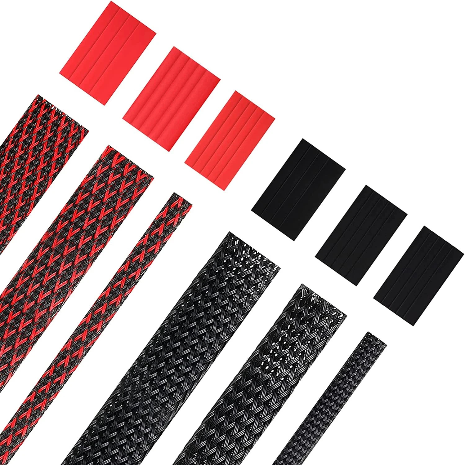 96Ft Wire Loom Braided Cable Sleeve Covers Cord Management with 127 Pieces Tube