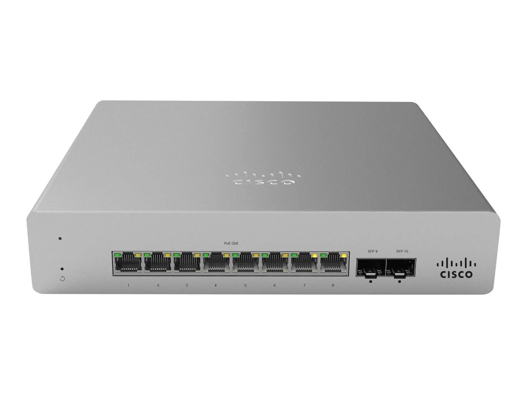 Cisco Meraki MS120-8FP-HW 8-Port GigE Cloud Managed Switch 127W PoE L2