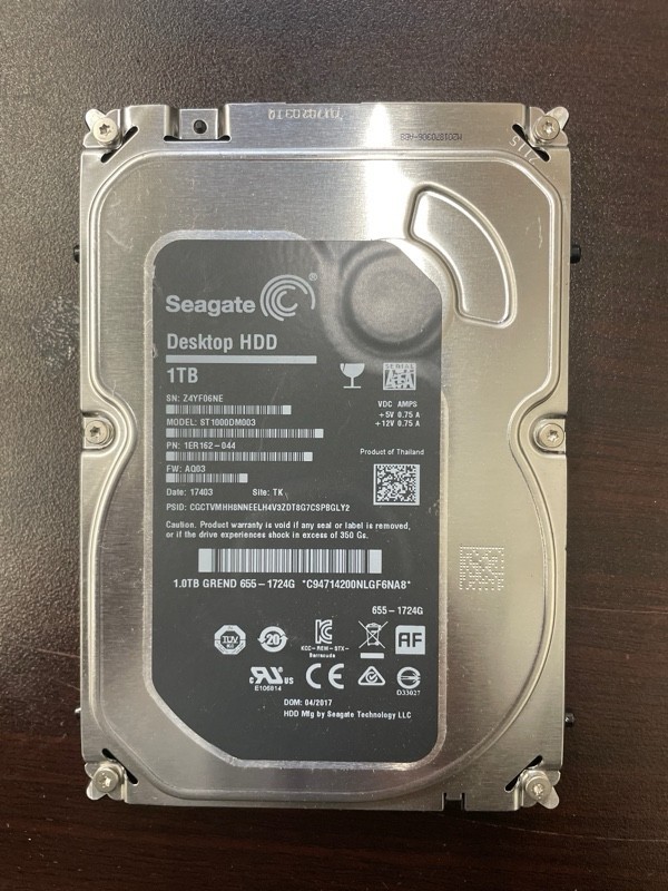 Seagate 1TB 3.5" Hard Drive SATA III (1TB Hard Drive)