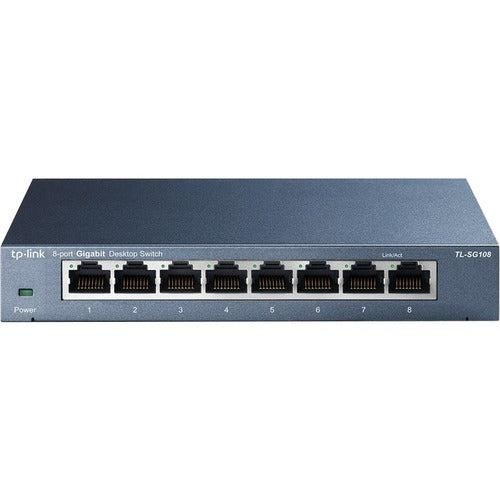 TP-LINK TL-SG108 8-Port 10/100/1000Mbps Desktop Gigabit Steel Cas TLSG108
