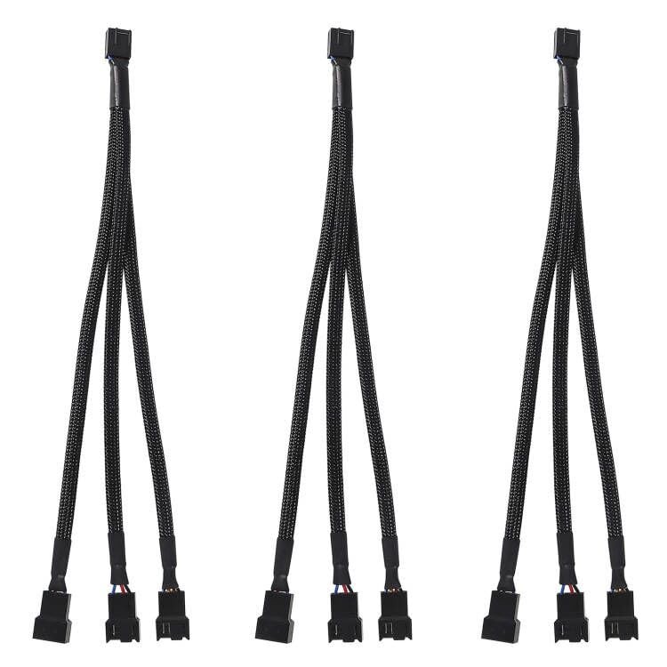 3CS 3 Way PWM Fan Splitter Cable,3 Way 4 Pin PC Fan Extension Cable, PWM Fan ...