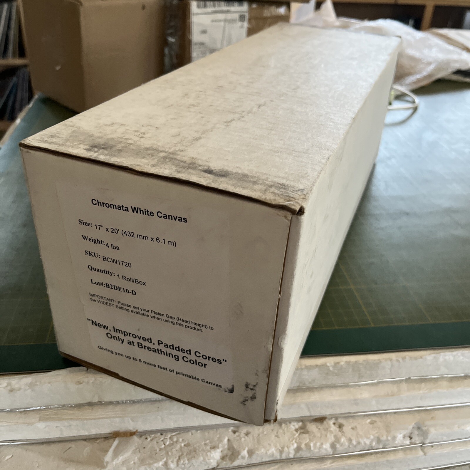 Breathing Color Chromata White Canvas 24"x40' Roll NIB