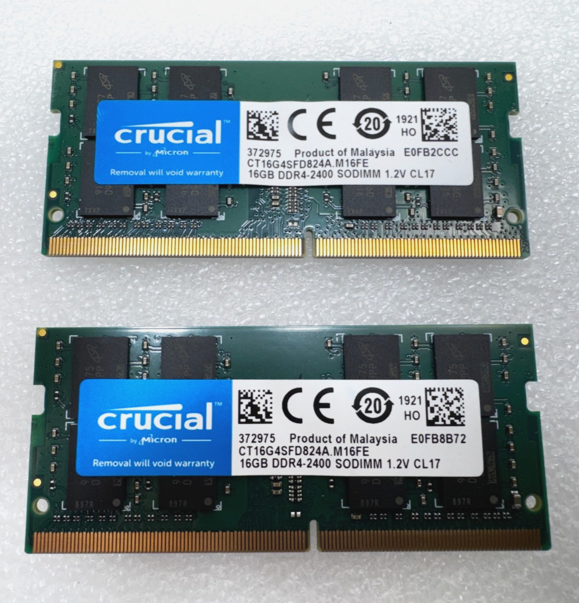 32GB-2x 16GB Crucial by Micron PC4-2400T 19200 DDR4 2400MHz SODIMM Laptop Memory