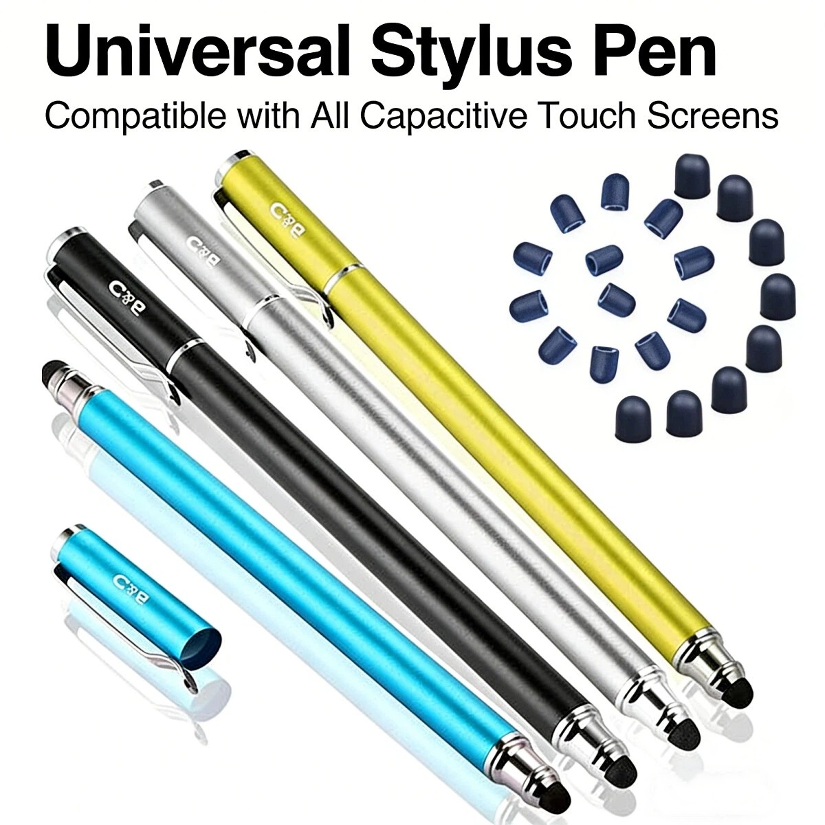 4Pack Touch Screen Pen for Samsung Cell Phone iPad, with 20 Replacement Pen Tips