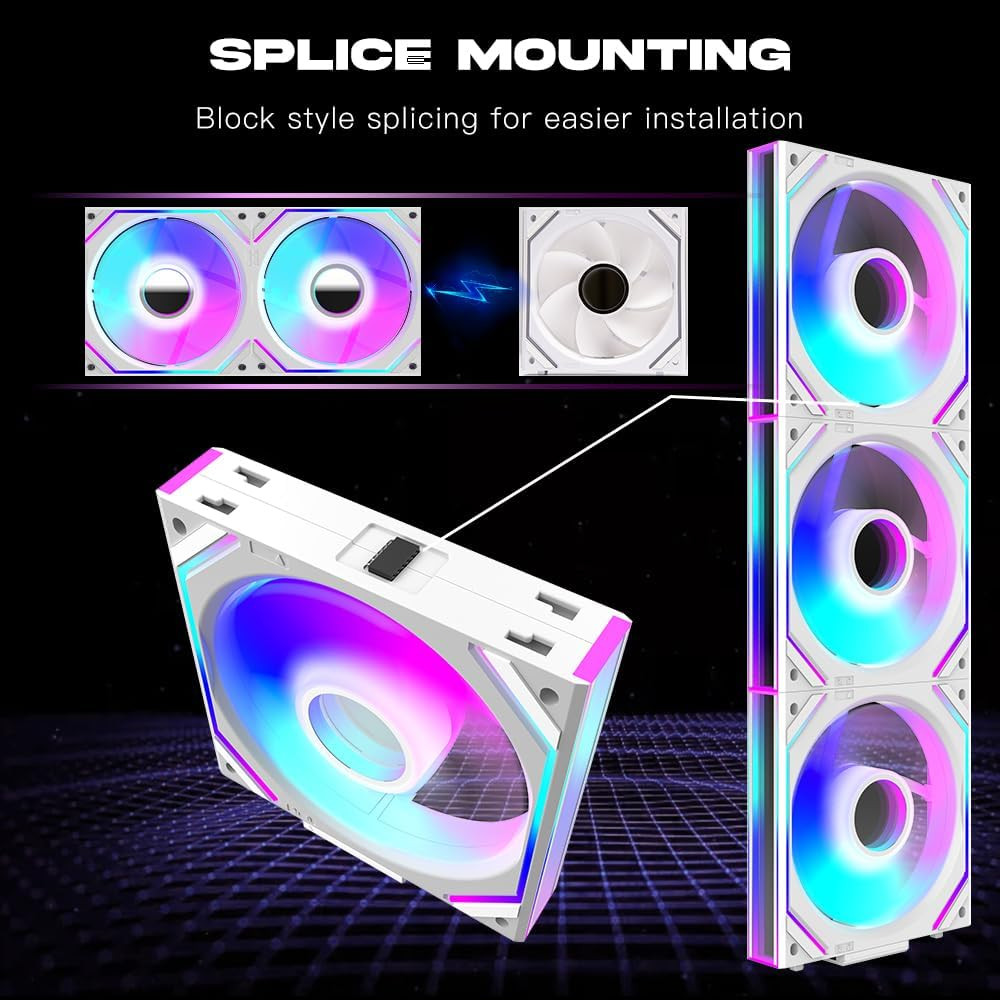 Mirror Fans Pc Used PC Fan JM-V2 120 White Edition Infinity Mirror Module Daisy-Chain ...