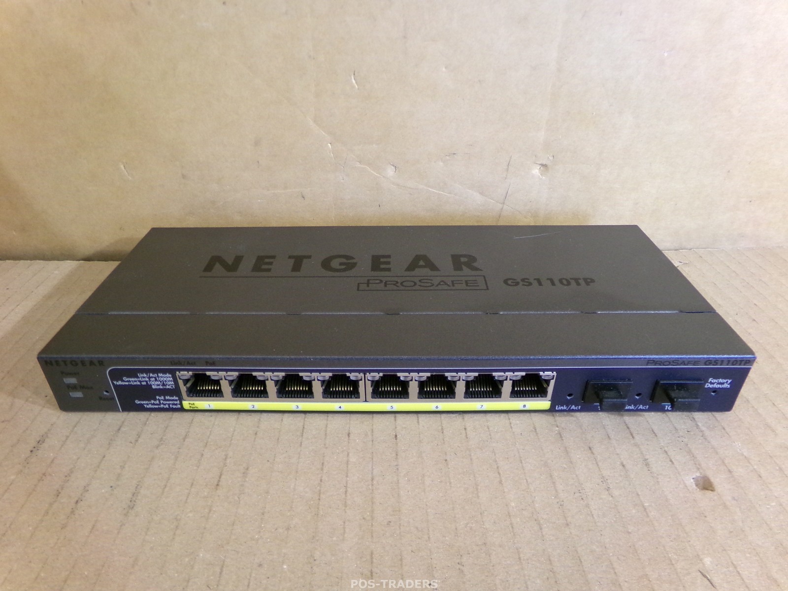 NETGEAR GS110TP V2 ProSafe Plus 8-Port PoE Gigabit Smart Switch 2x SFP - NO PSU