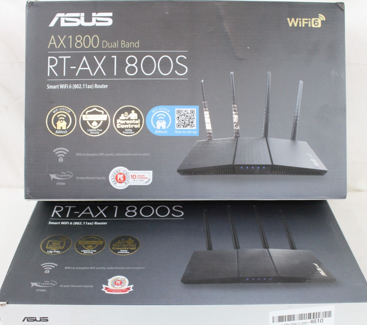 2 AROUTER ASUS AX1800 RT-AX1800S Dual Band WiFi 6 Extendable Router 1 New ZZ