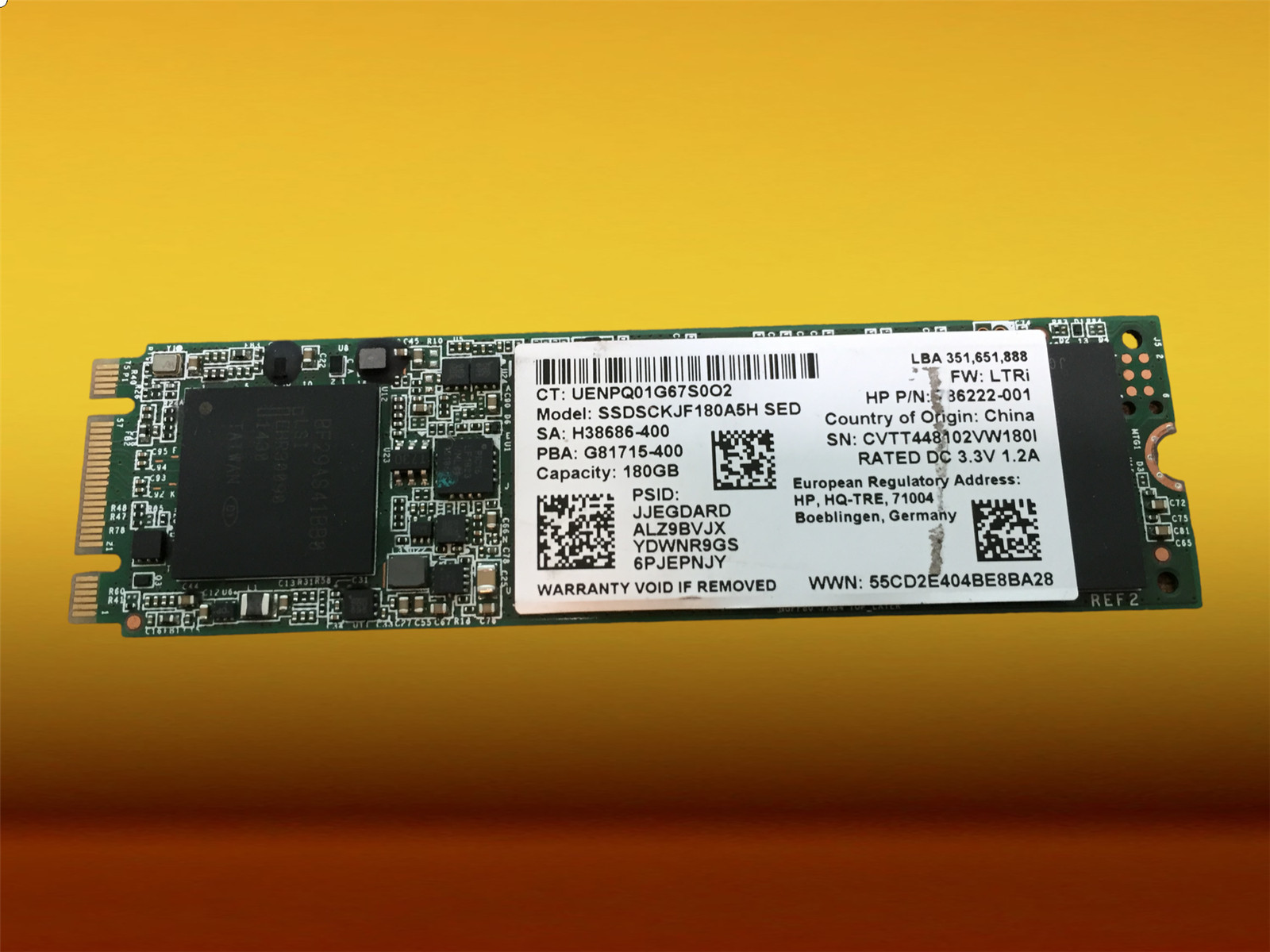 180GB M.2 SATA SSD Intel SSDSCKJF180A5H Solid State Drive 786222-001 | Used