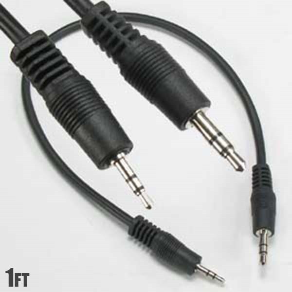 1FT 3.5mm Aux Stereo Male to 2.5mm Male M/M Converter Adapter Audio Cable Cord