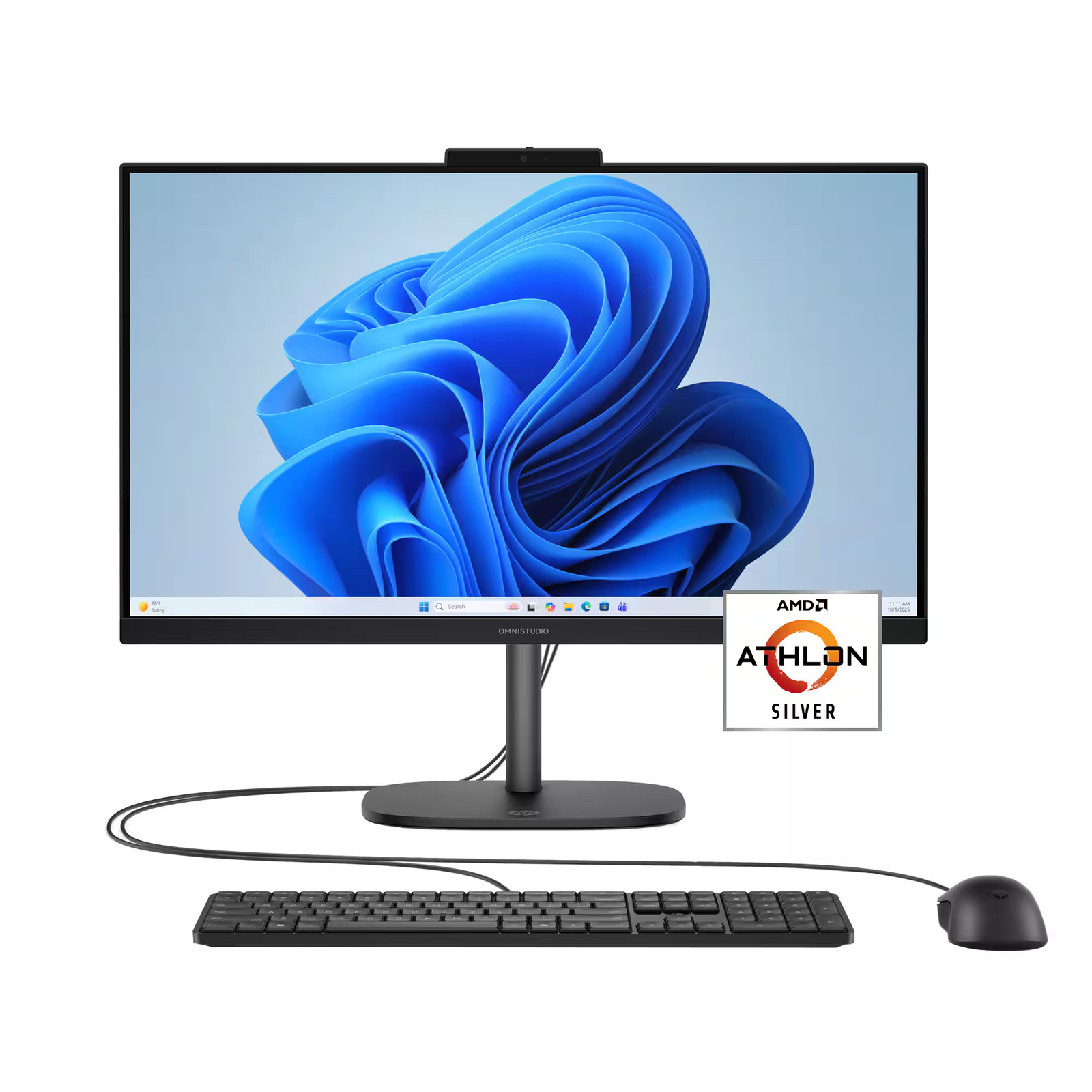 HP - OmniStudio 23.8" Full HD All-in-One - AMD Athlon Silver 10 - 8GB Memory ...
