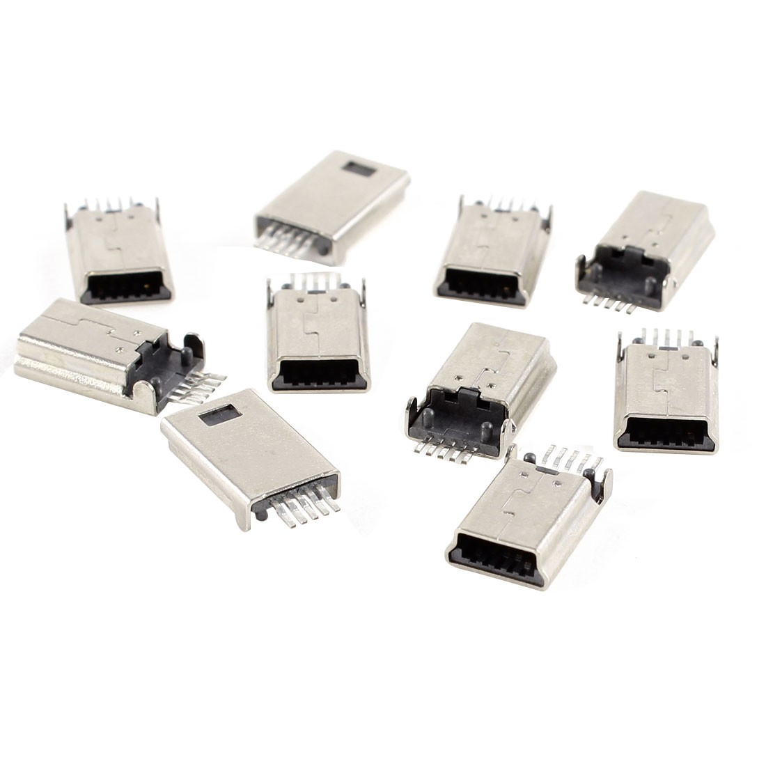 10Pcs Mini USB Type B Male Socket 5-Pin 180 Degree SMT Solder Jack Connector