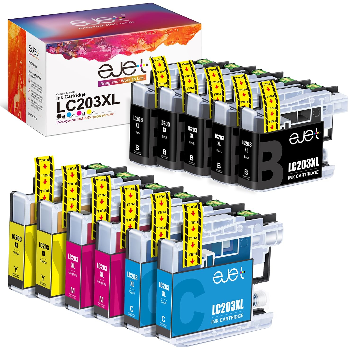 LC203XL LC201 Ink Cartridges Compatible for Brother LC203 Ink Cartridges LC20...