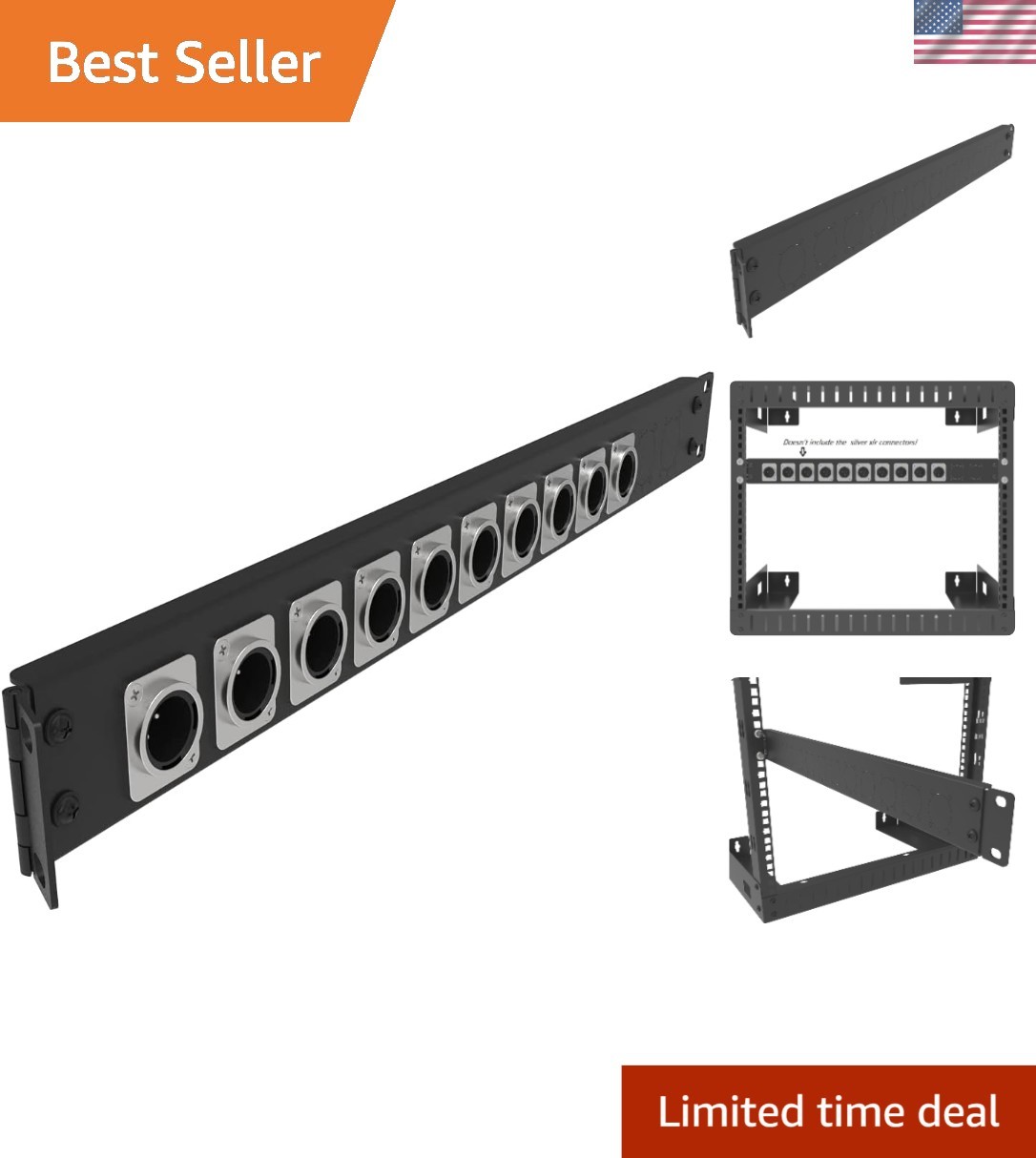 Compact 1U Rack Mount Patch Panel - 12 Ports for Coordinated Audio Projects