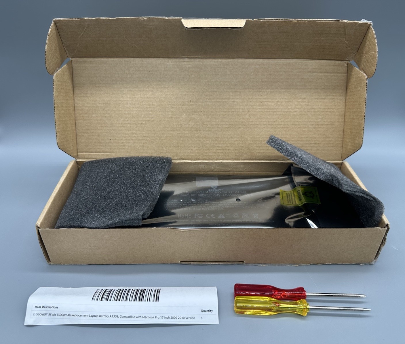 Egoway MacBook Pro 17" A1309 2009 Battery 95Wh 13000mAh NEW