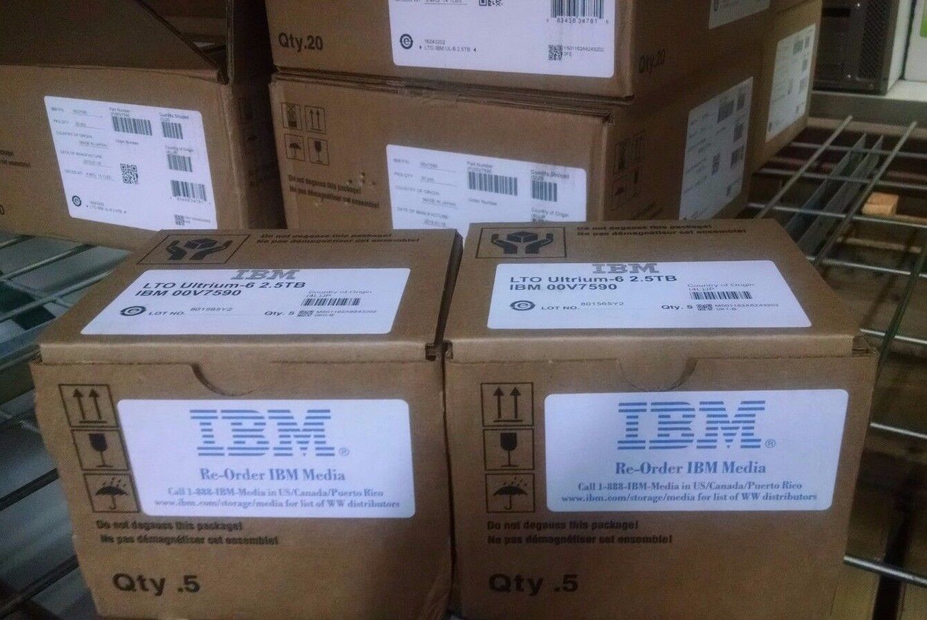 IBM 00V7590 LTO6 ULTRIUM6 DATA TAPE CARTRIDGE (10 PACK) BRAND NEW RETAIL SEALED