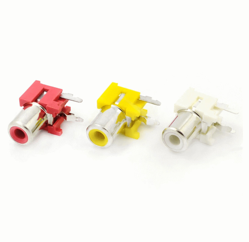 Amiga Connector RCA 3x Video Audio Yellow White Red Plug Socket