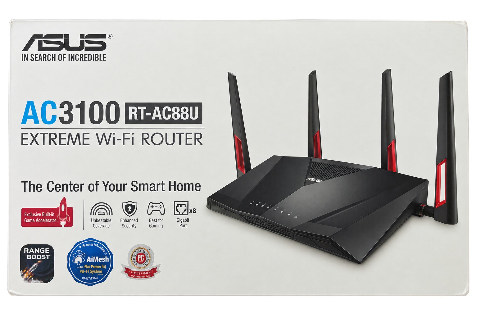 ASUS RT-AC88U AC3100 Dual Band Gigabit WiFi Router AiMesh Open Box Unused