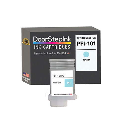 DoorStepInk Compatible Ink Cartridges For Canon PFI-101 Photo Cyan 130ml-USA