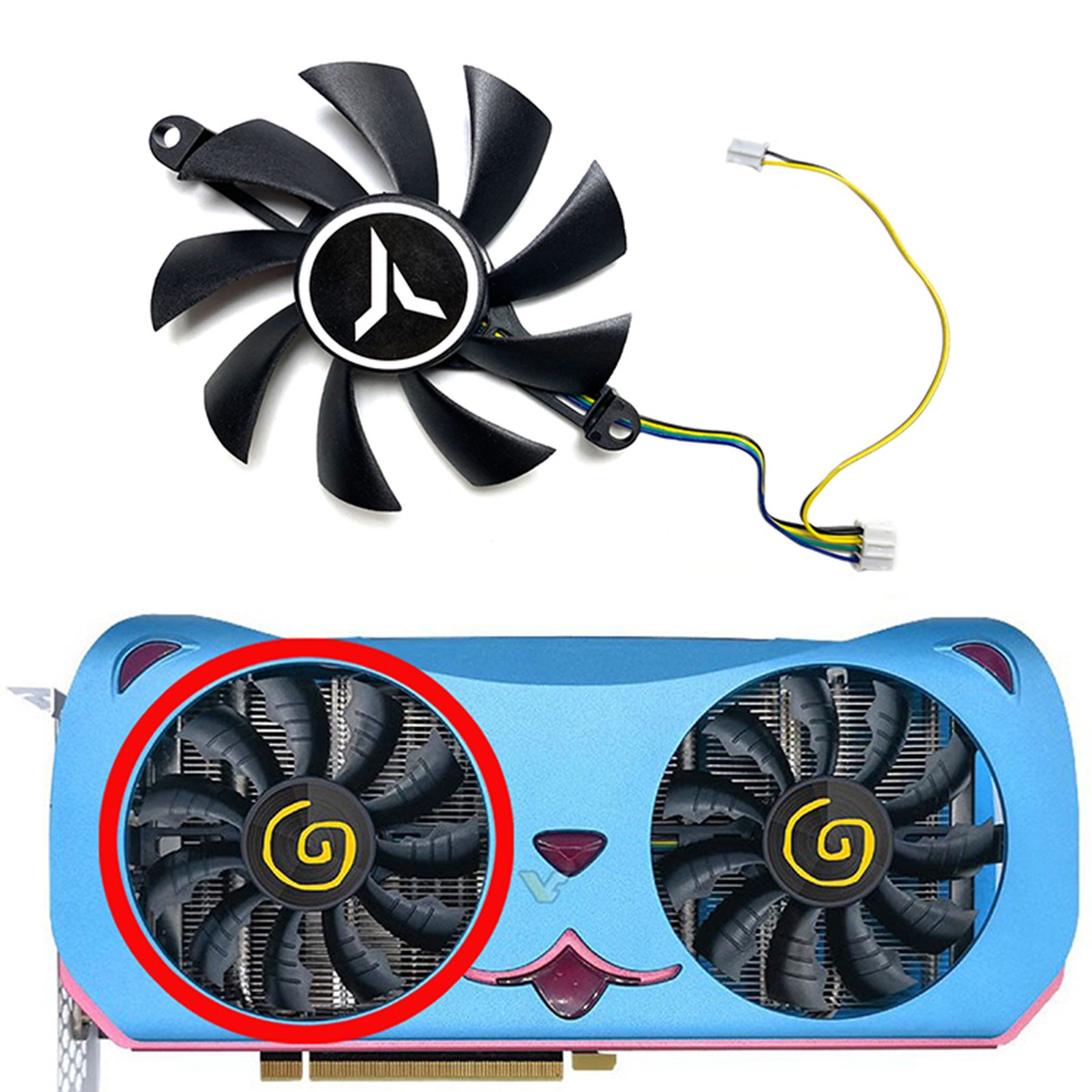 For YESTON GeForce RTX4060ti 8GB CUTE PET Graphics Card Cooling Fans Spare Part