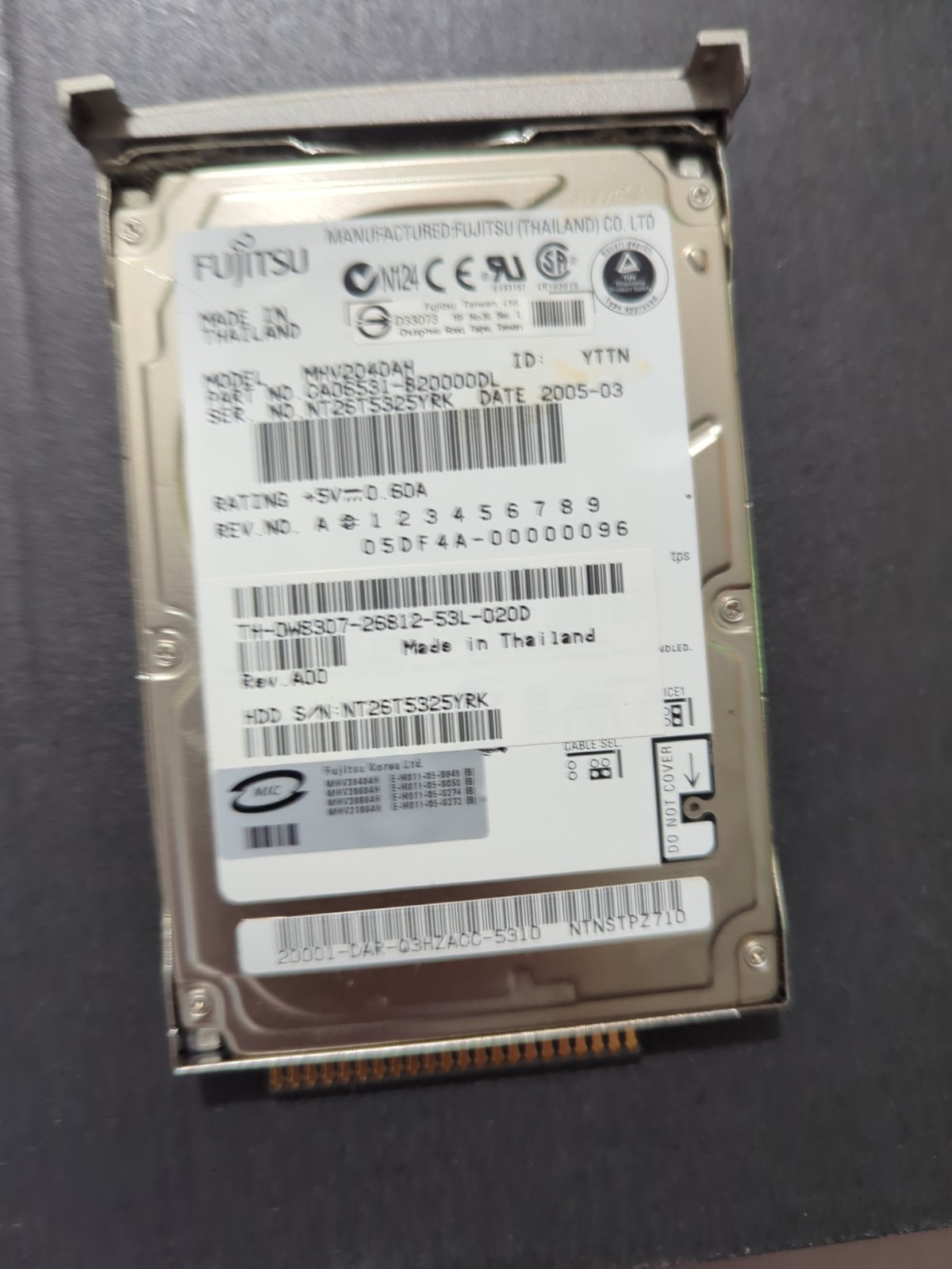 Fujitsu 40GB Internal 5400RPM 2.5" (MHT2040AH) HDD