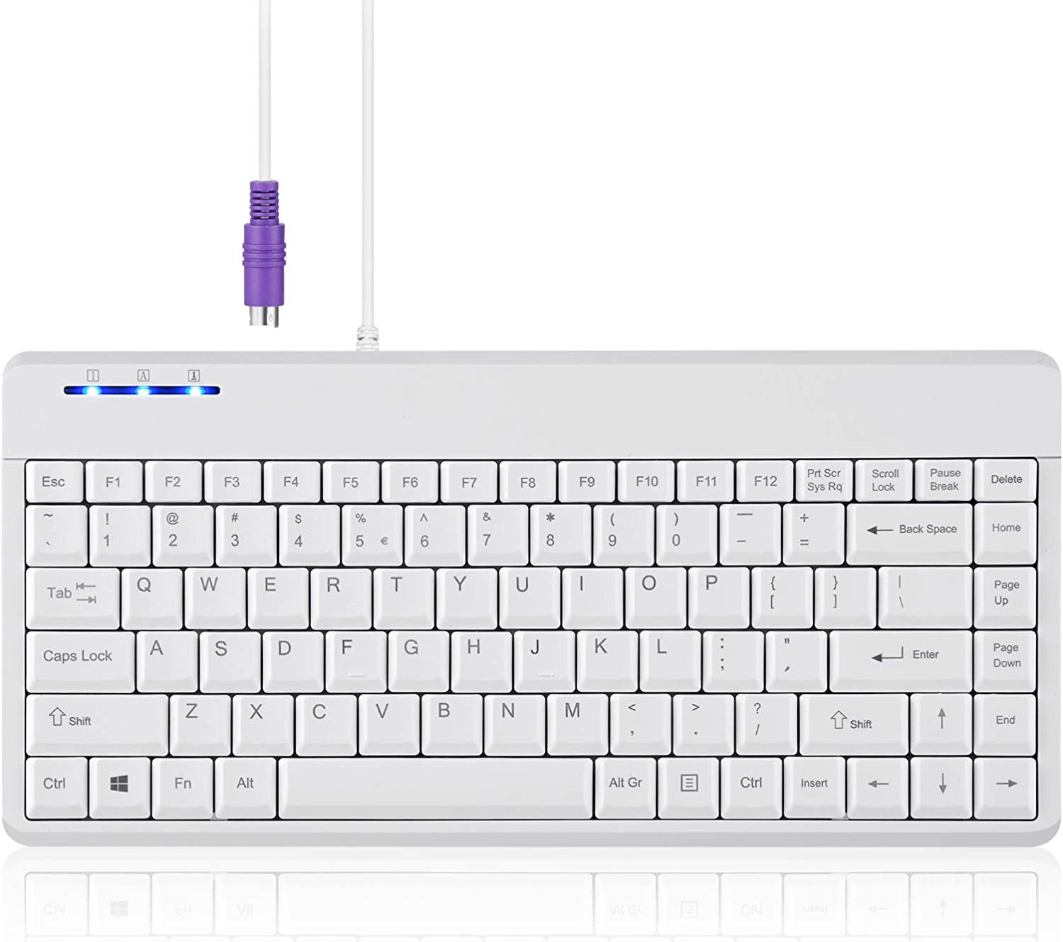 PERIBOARD-409PW Wired PS2 Mini Keyboard - 12.36X5.75X0.79 Inches